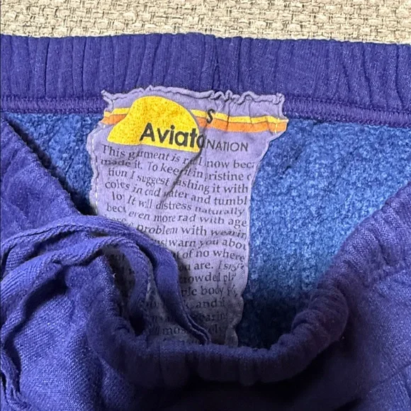 Aviator Nation Bolt Collection SET Crewneck and Sweatpants Deep Purple White S - Picture 6 of 7